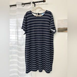 Draper James Navy and White Striped Dress